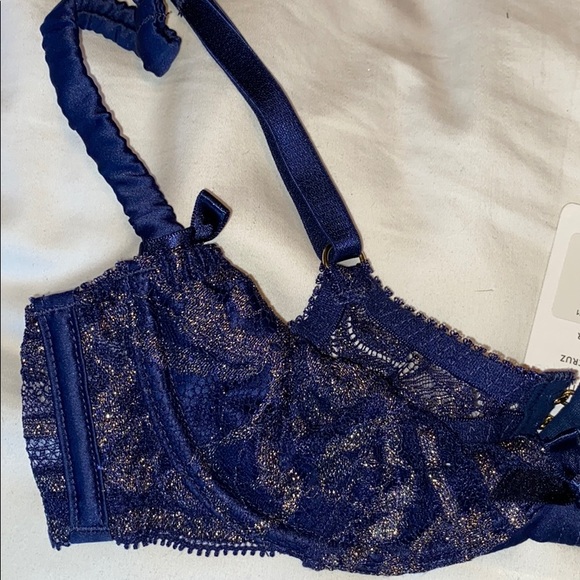 NWT L'Agent by AP Siena Metallic Lace Demi Bra - Picture 8 of 12
